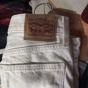 Levi's Cream Flare & Wide Leg Jeans